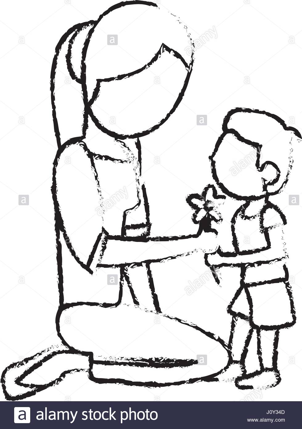 Mother And Son Drawing at GetDrawings | Free download