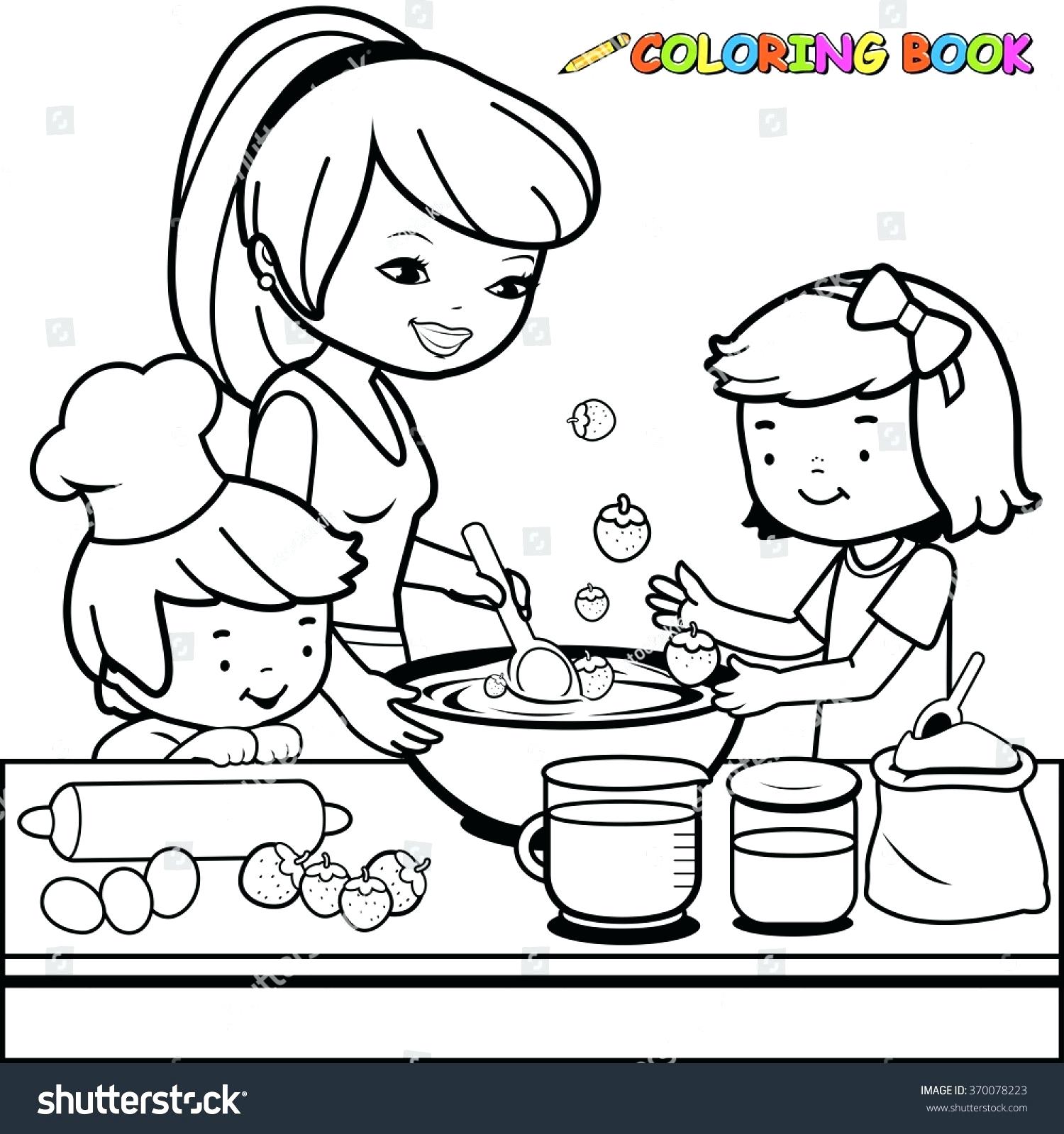 Mother Cooking Drawing at GetDrawings | Free download