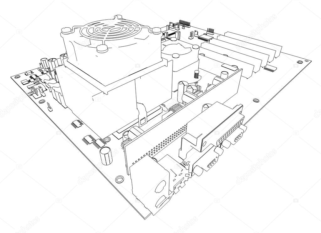 Motherboard Drawing at GetDrawings Free download