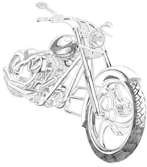 Motorcycle Chopper Drawing At Getdrawings Free Download