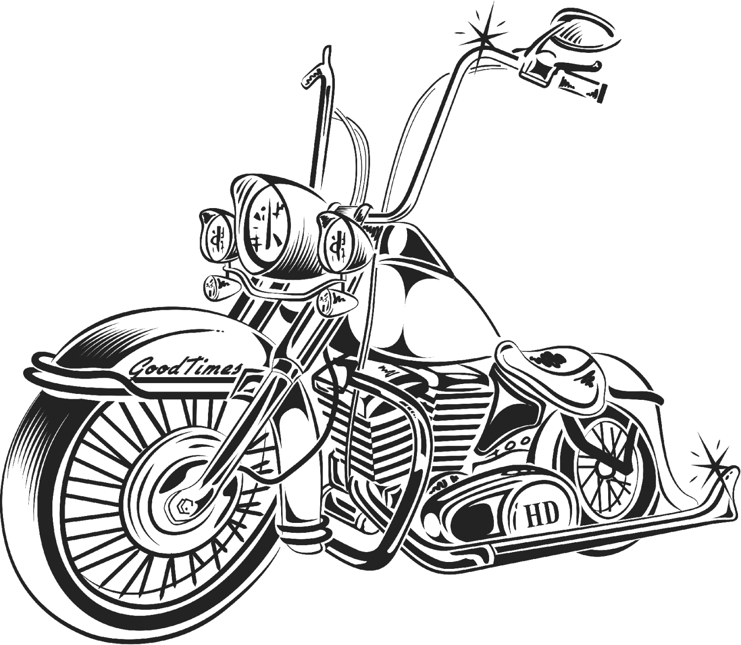 Motorcycle Chopper Drawing at GetDrawings Free download