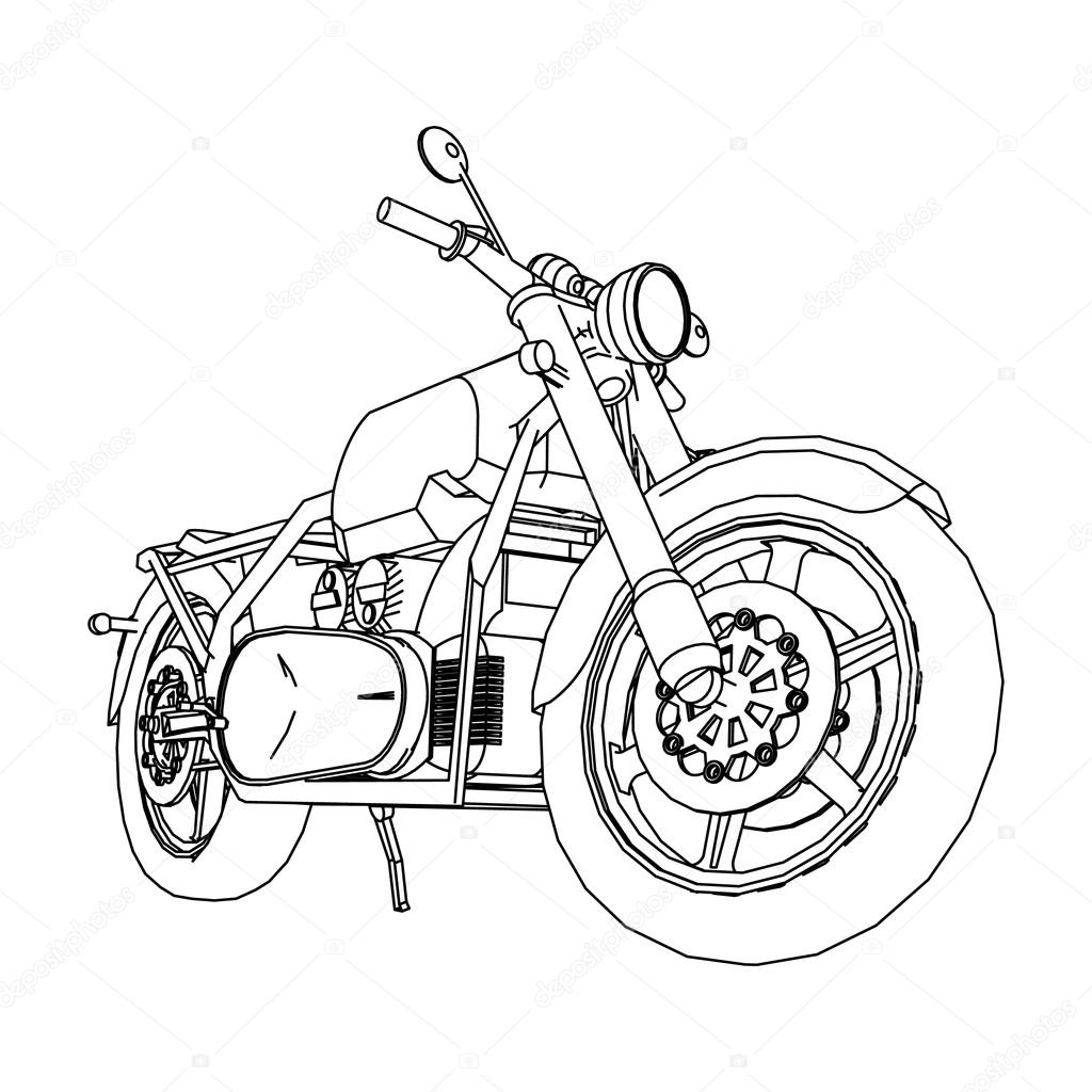 Motorcycle Line Drawing at GetDrawings Free download