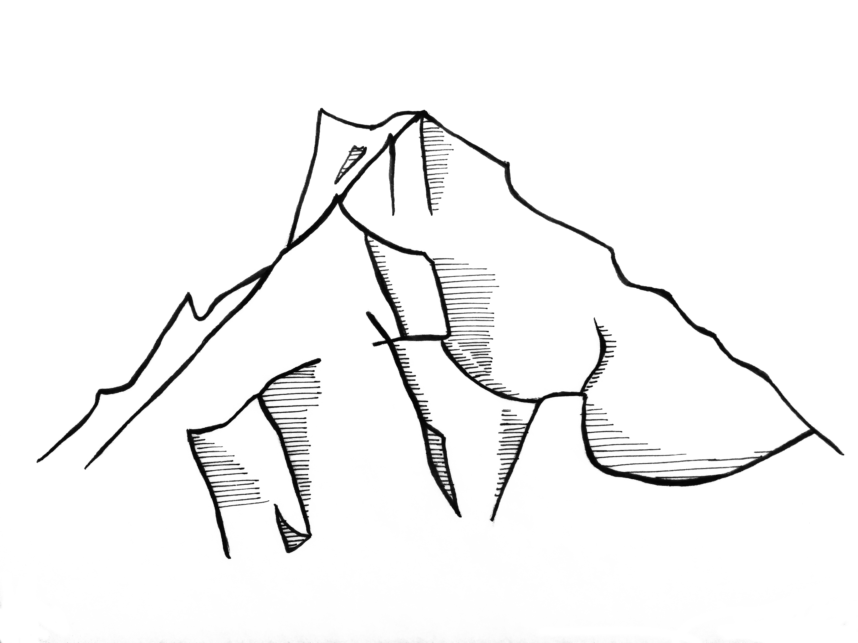 Рисунок имитация горы линия