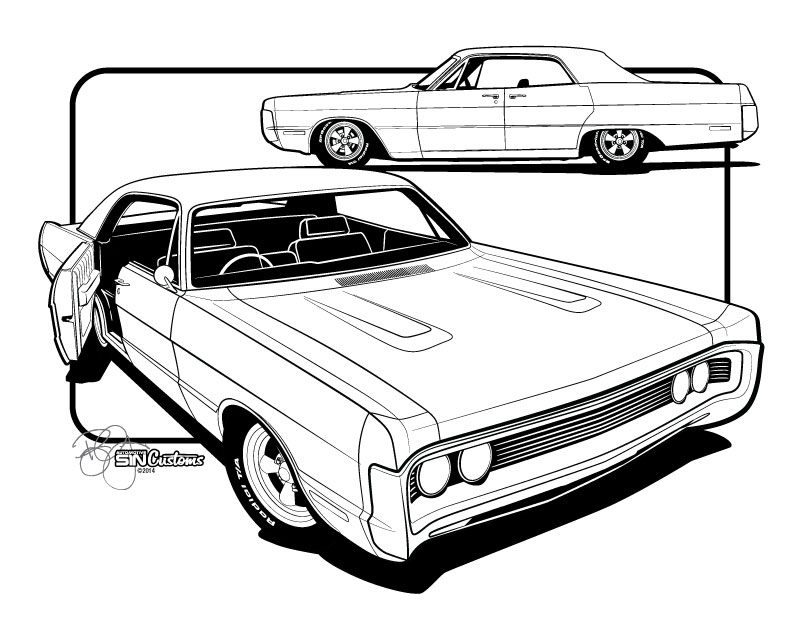 Muscle Cars Drawing at GetDrawings | Free download