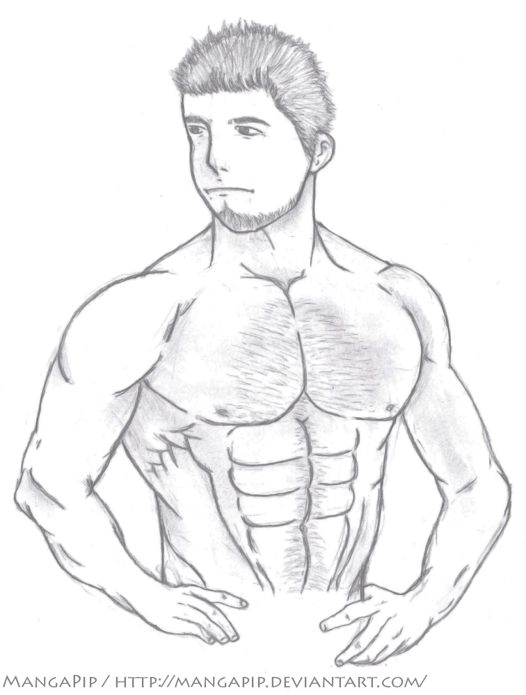 Muscular Man Drawing at GetDrawings Free download