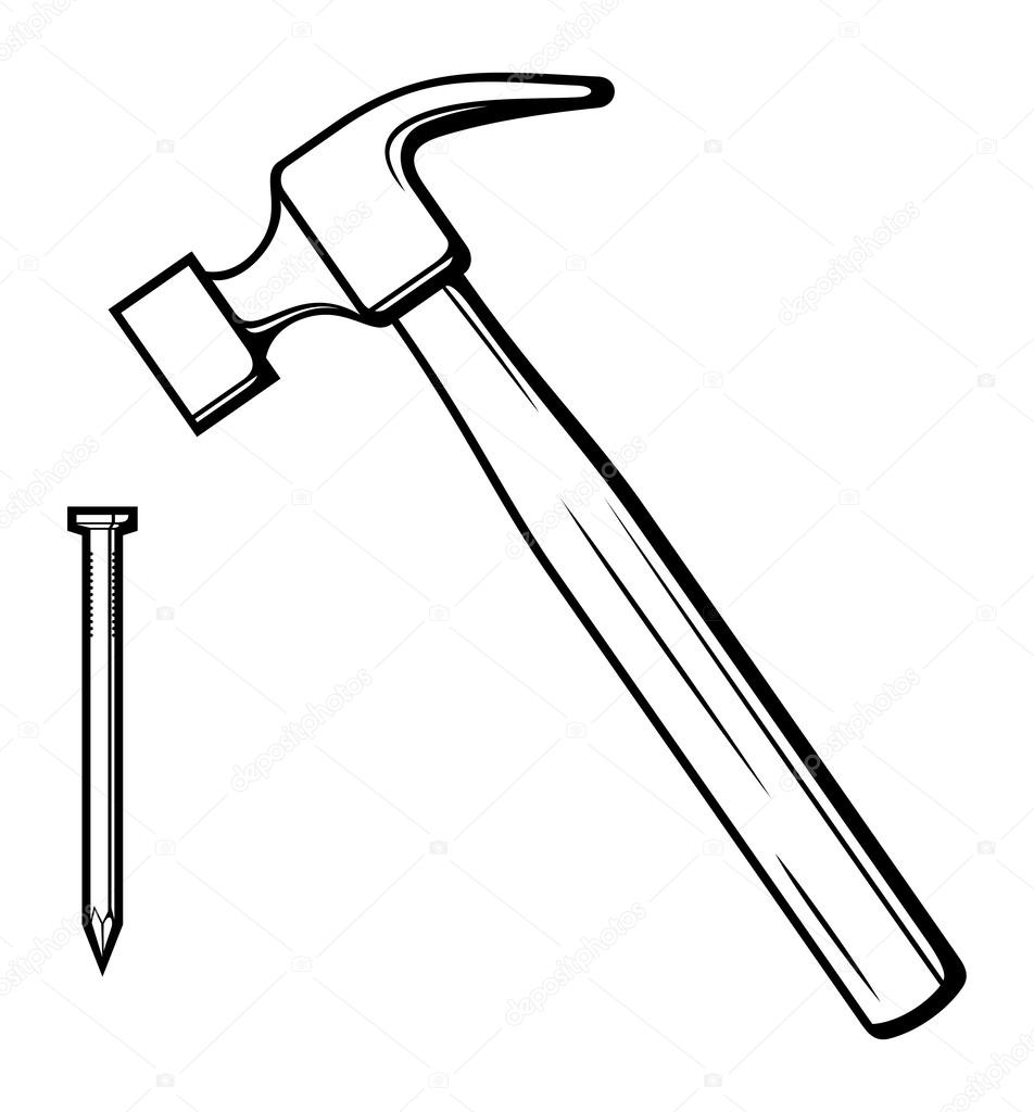 How To Draw A Hammer And Nails