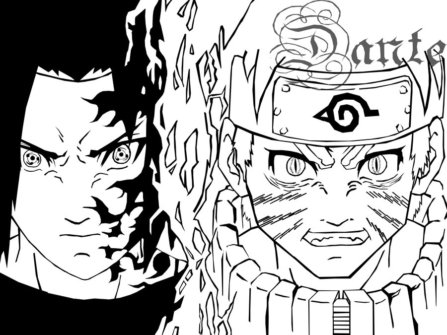 naruto outline drawing