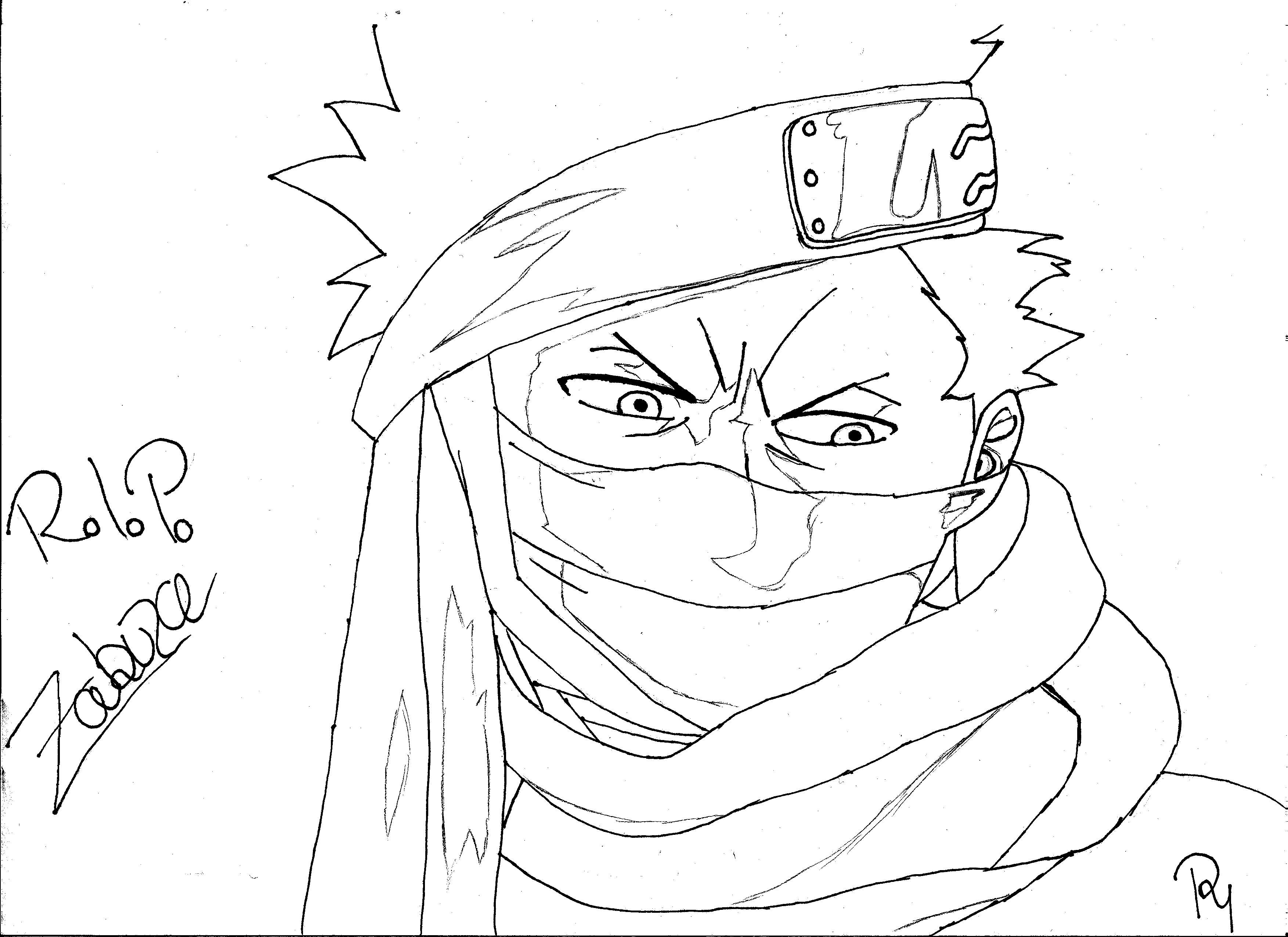 Naruto Outline Drawing Zabuza Getdrawings Sketch Coloring Page.