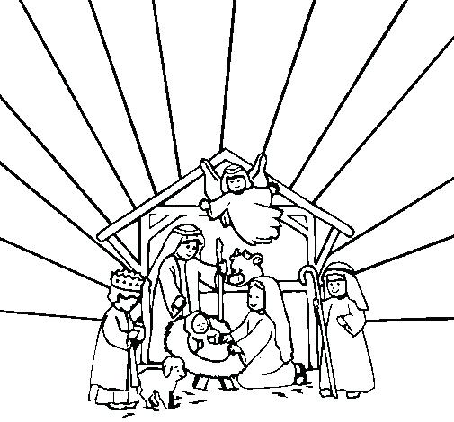 Nativity Scene Line Drawing At Getdrawings 