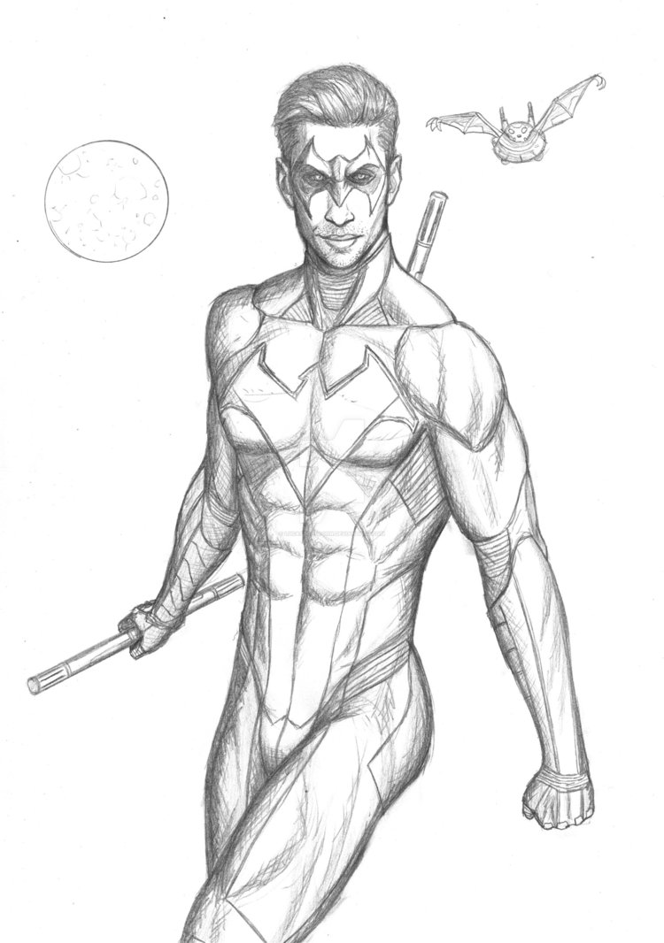 Nightwing Drawing at GetDrawings | Free download