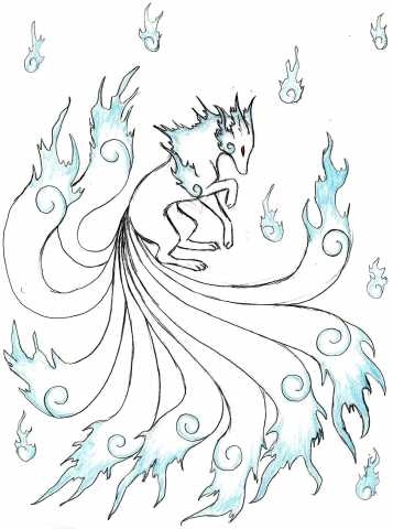 Nine Tail Fox Drawing at GetDrawings | Free download