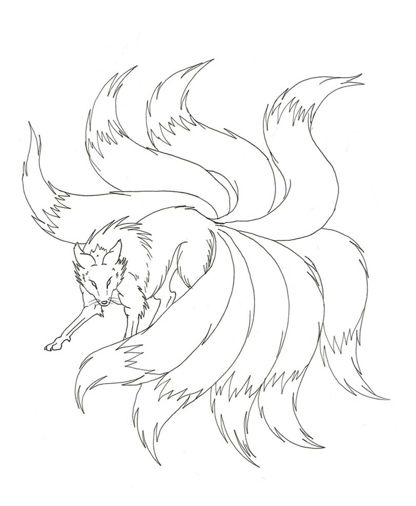 Nine Tail Fox Drawing at GetDrawings | Free download