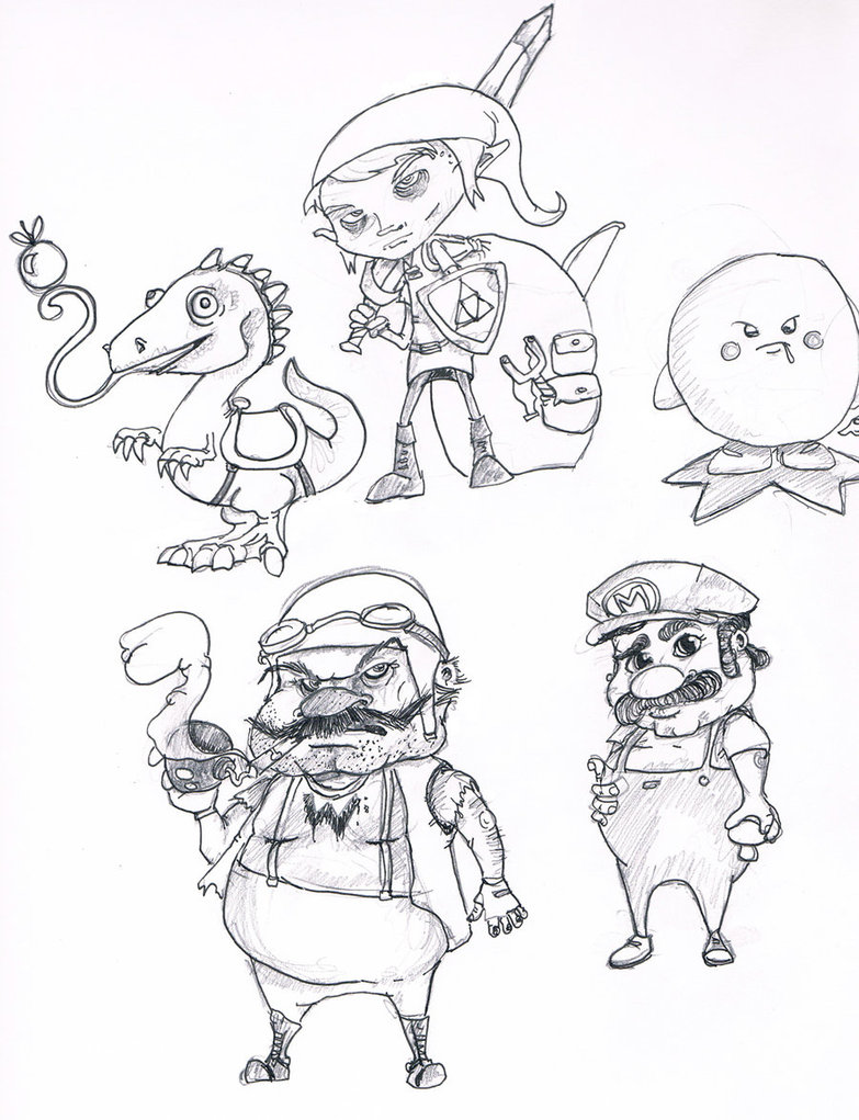 Nintendo Characters Drawing at GetDrawings Free download