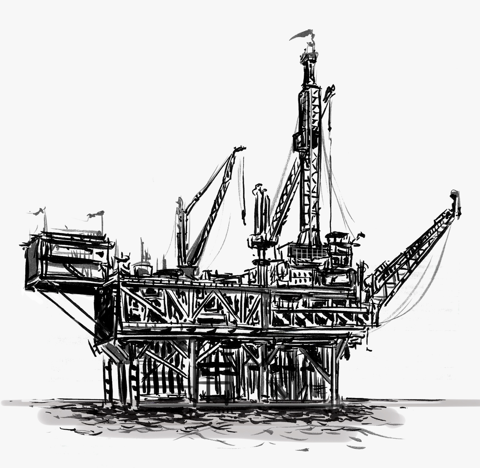 Oil Rig Drawing at GetDrawings | Free download