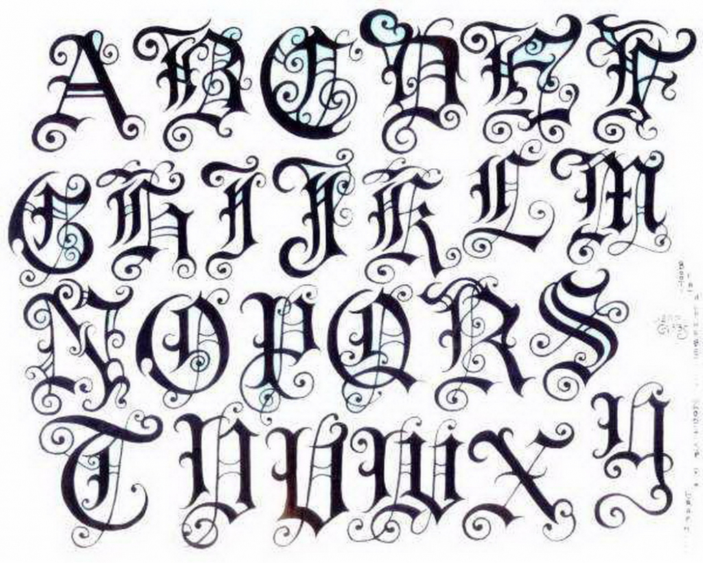 drawings of old english letters font
