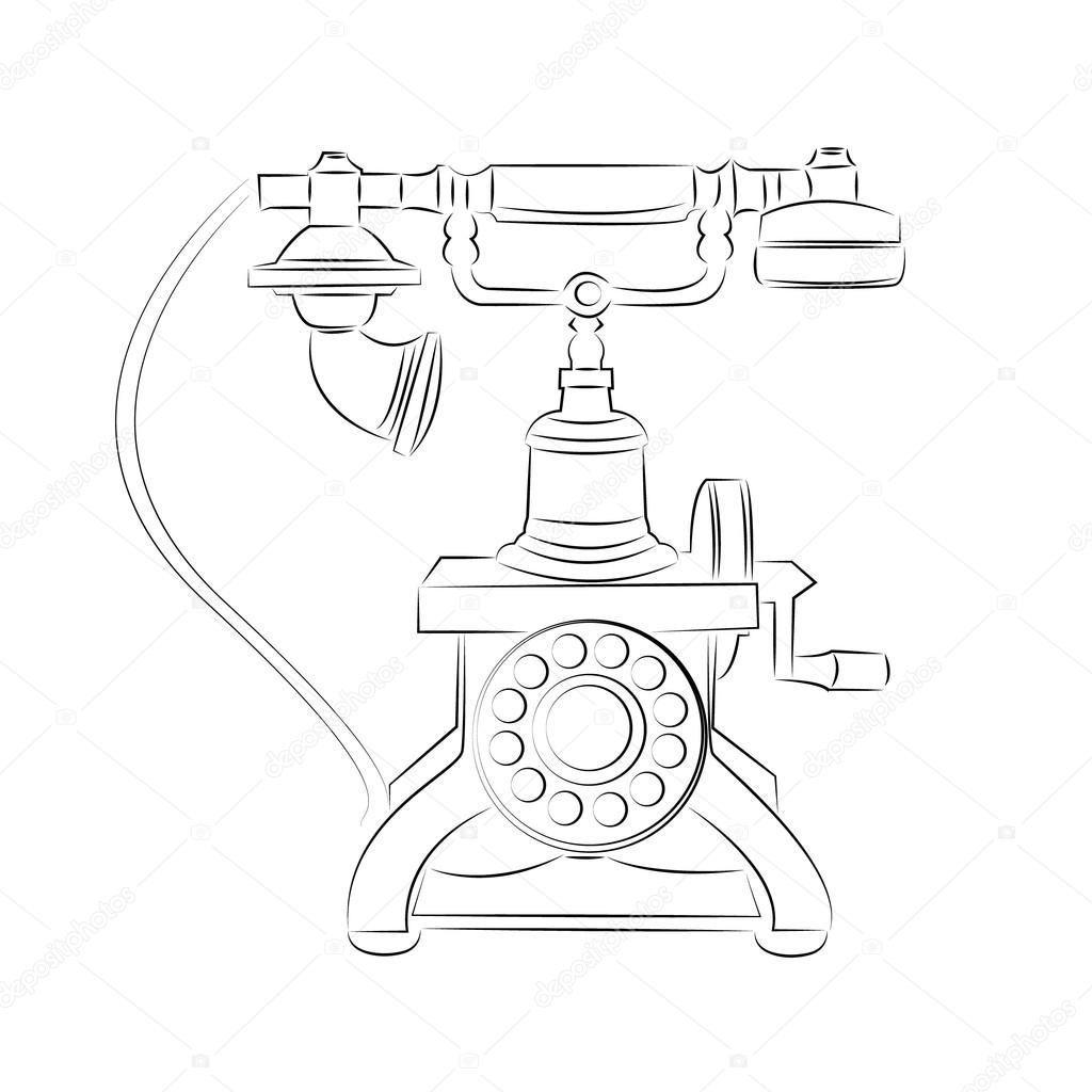 Светч рисунок старинного телефона
