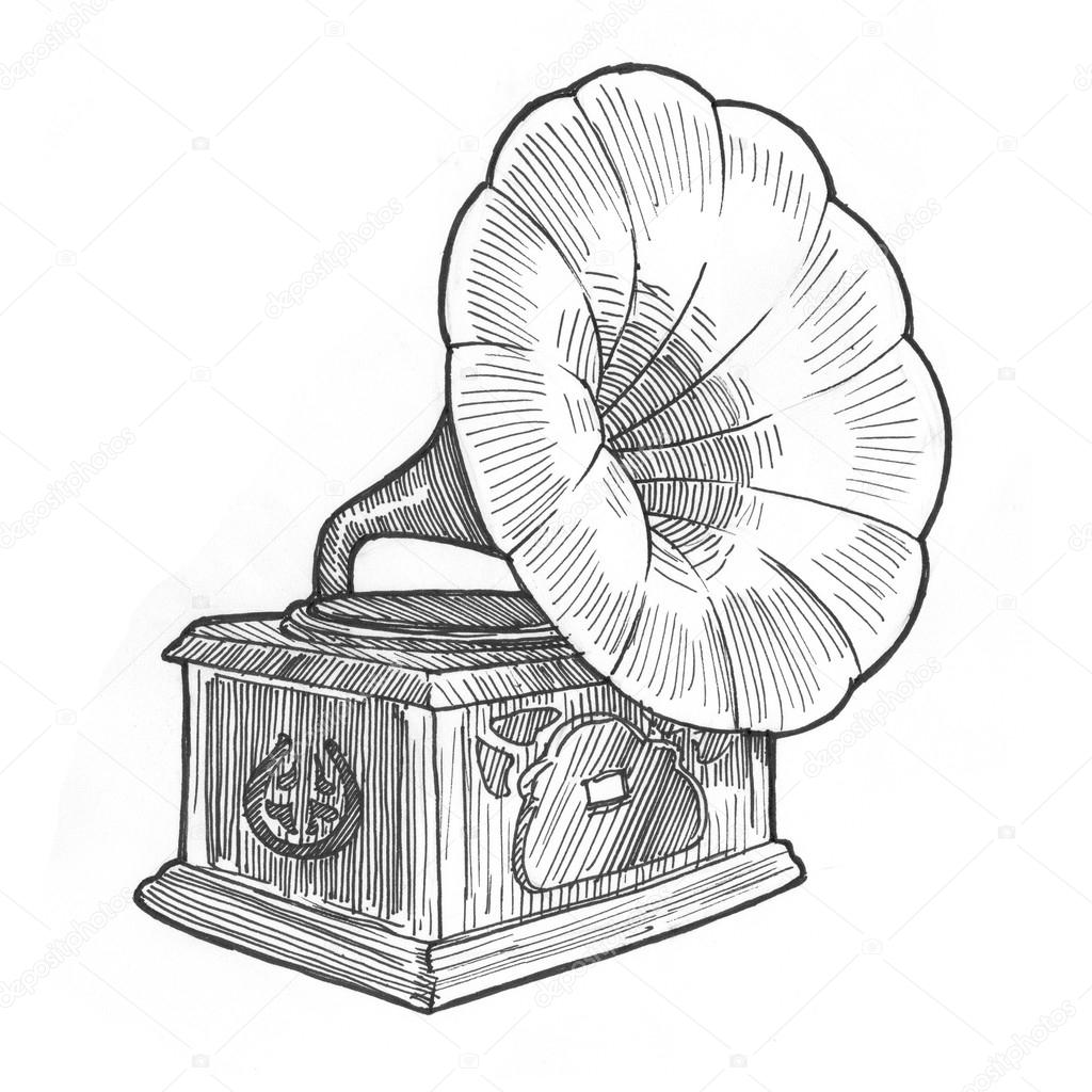 Old Record Player Drawing at GetDrawings | Free download