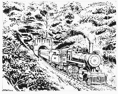 plain old west train sketch