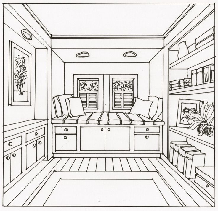 One Point Perspective Bedroom Drawing At Getdrawings Free Download