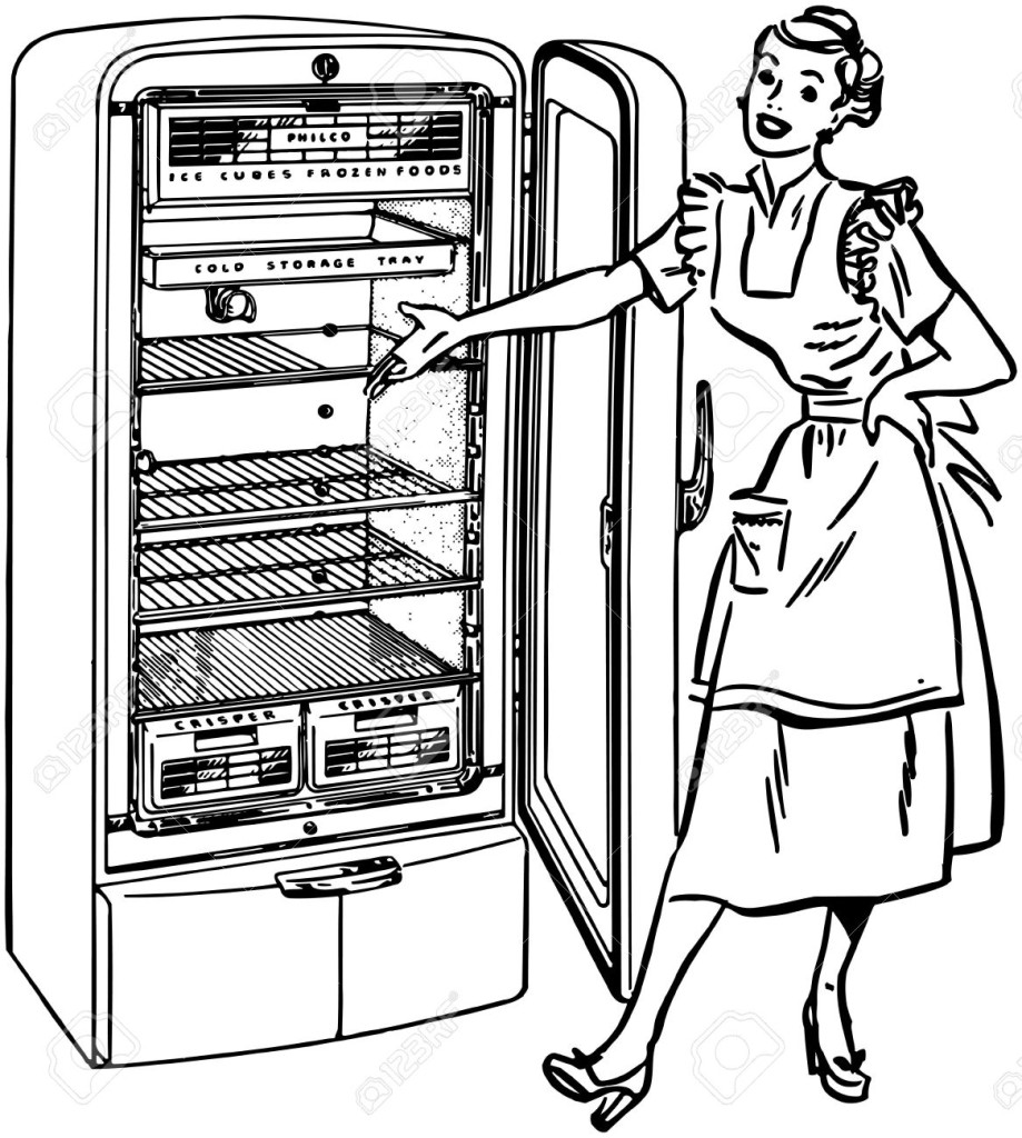 Ретро холодильник иллюстрация