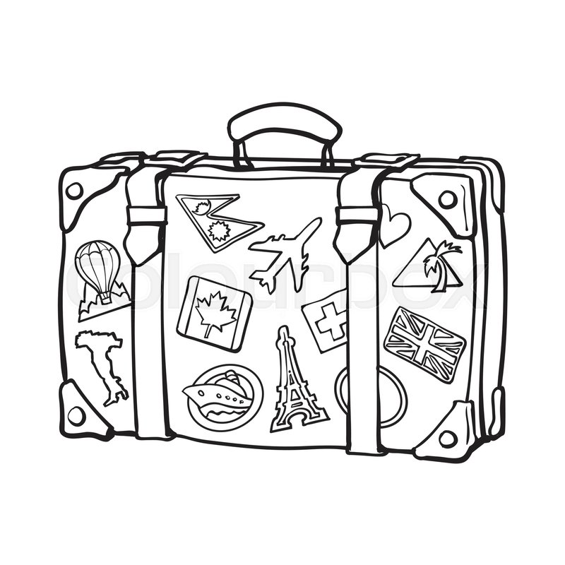 Open Suitcase Drawing at GetDrawings Free download