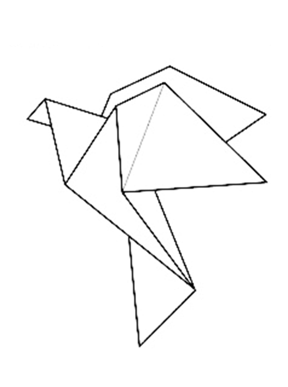 Раскраска оригами птица