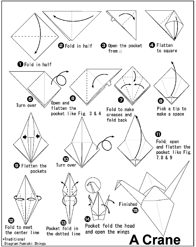 Origami Crane Printable Instructions Printable World Holiday