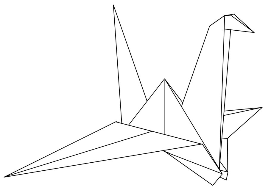 Origami Crane Drawing at GetDrawings | Free download