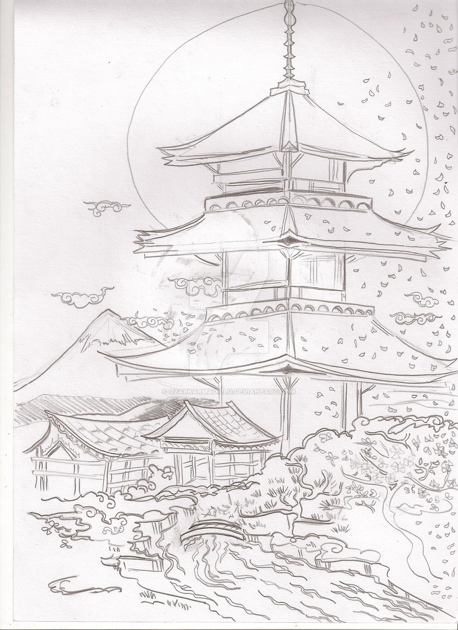 Pagoda Drawing at GetDrawings | Free download