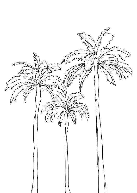 Palm Tree Easy Drawing at GetDrawings | Free download