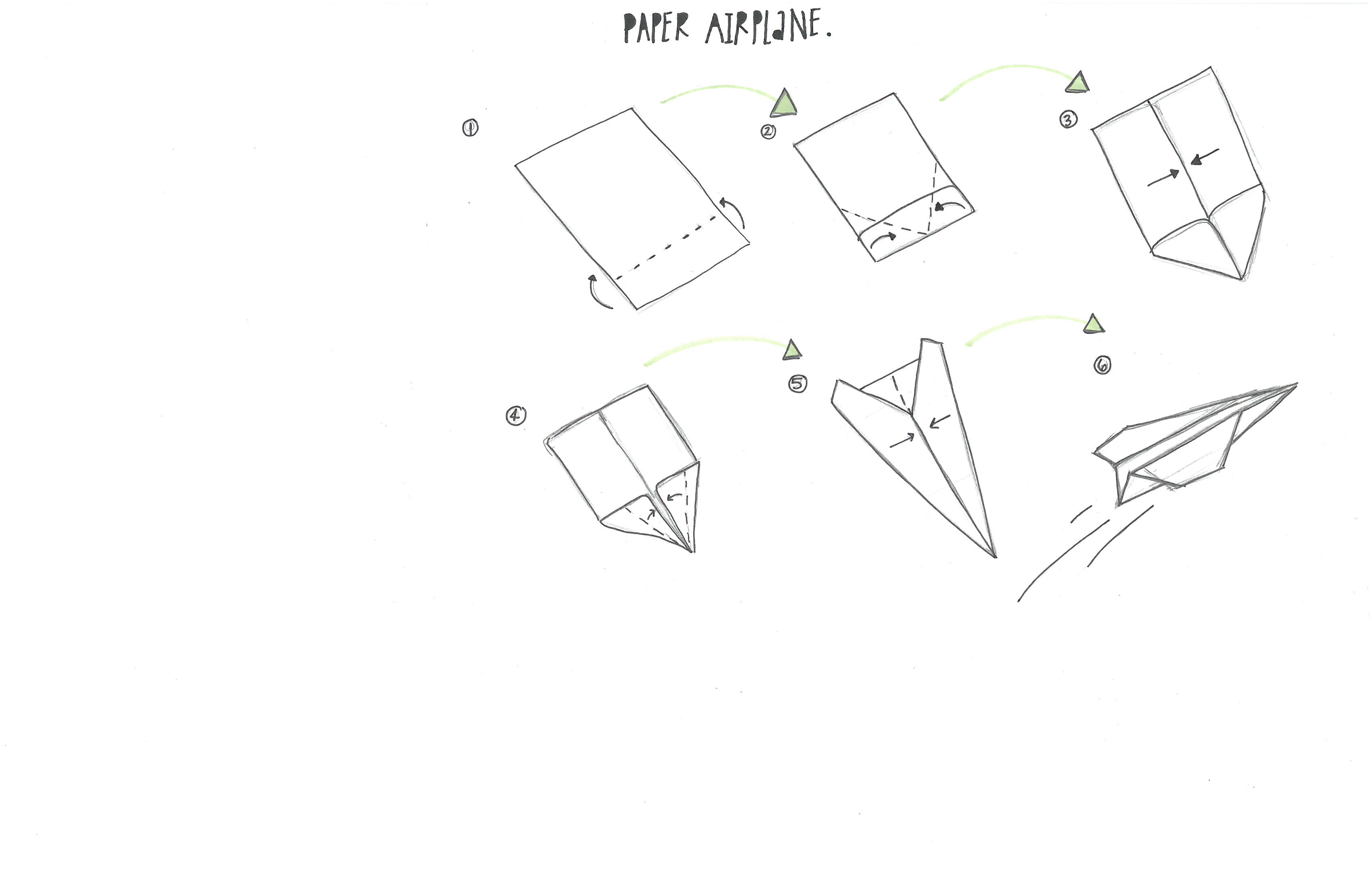simple paper airplane drawing