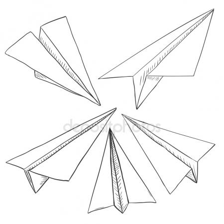 paper airplane simple drawing