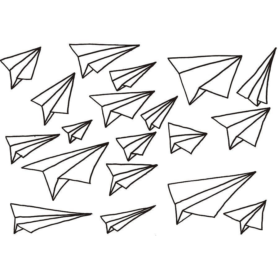 drawing of a cute simple paper airplane