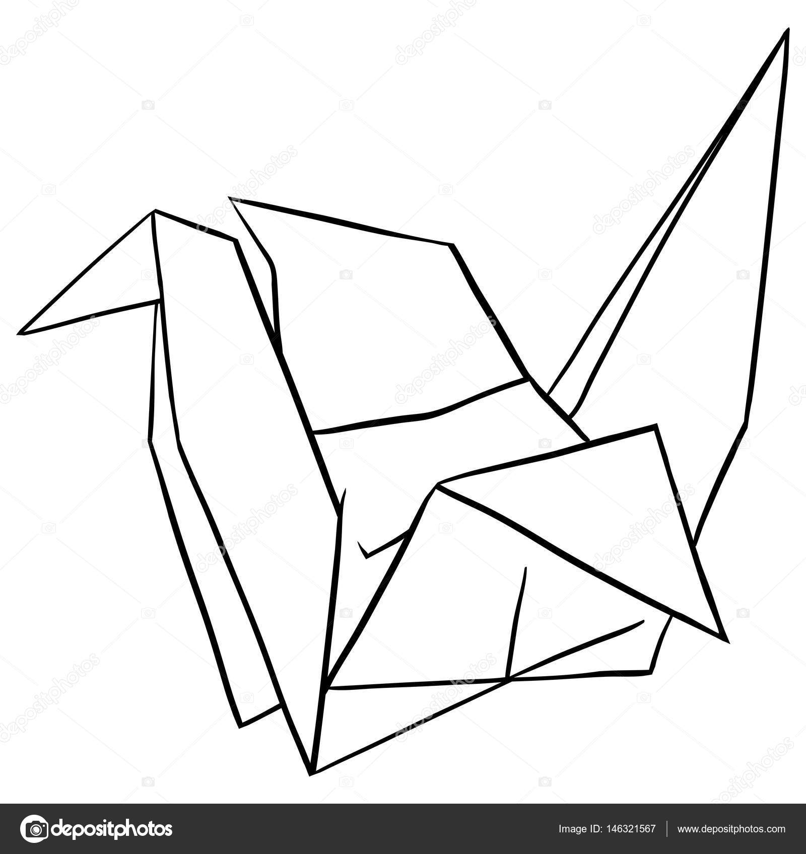 Paper Crane Drawing at GetDrawings | Free download