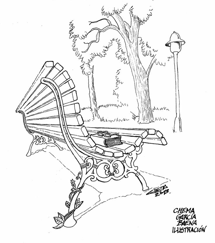 Park Bench Drawing at GetDrawings | Free download