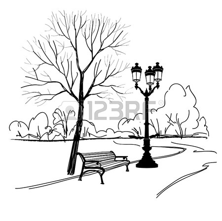 Park Bench Drawing at GetDrawings | Free download