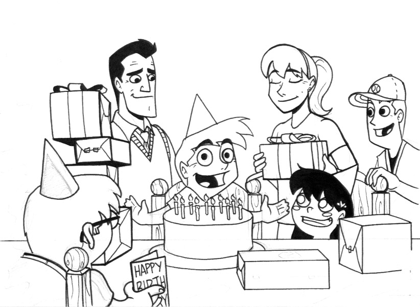 Easy Drawing Sketch Of A Party for Beginner