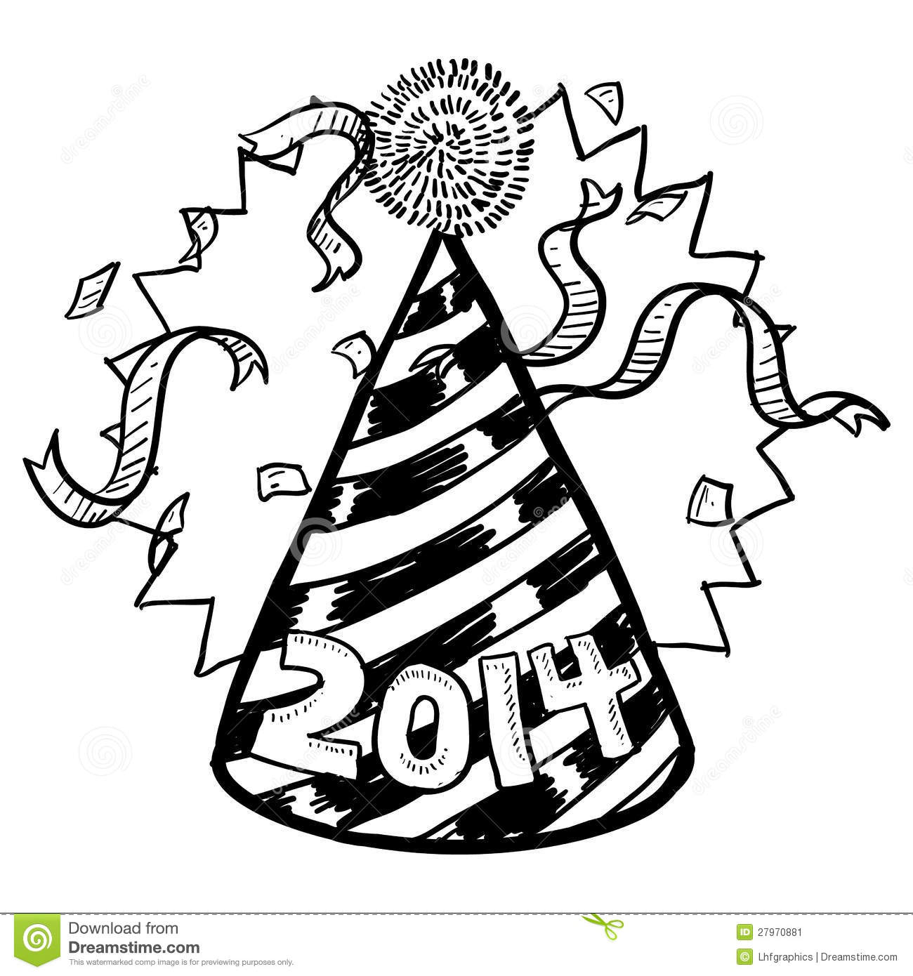 1300x1390 party hat new year drawings – Merry Christmas and Happy New Year