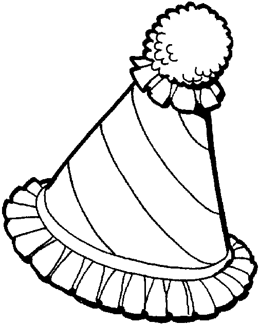 New Party Hat Coloring Page with simple drawing