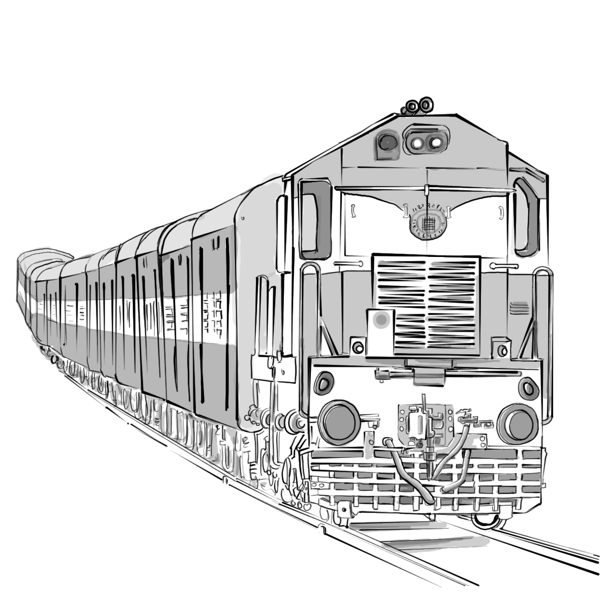 Passenger Train Drawing at GetDrawings | Free download