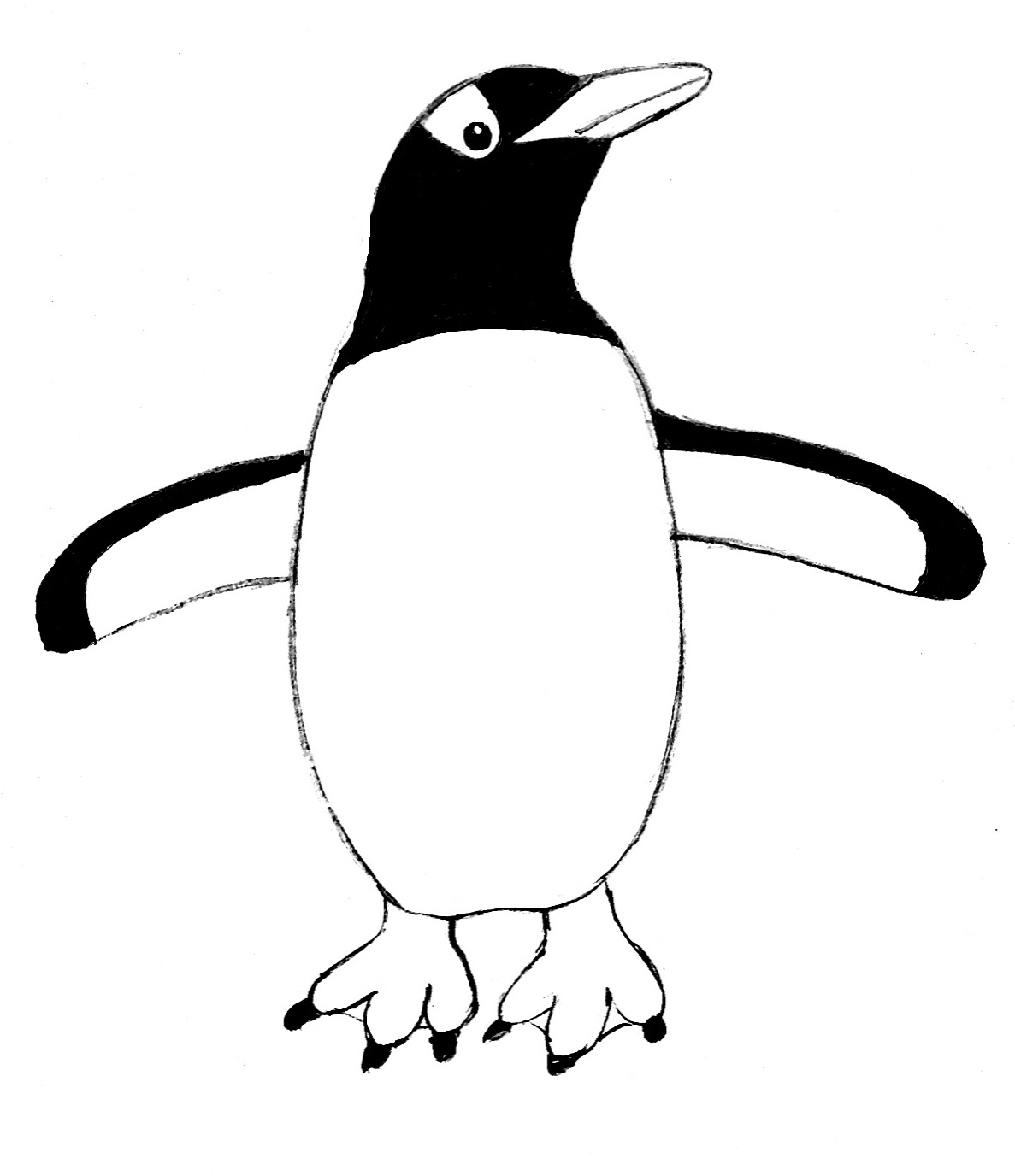 Penguin Outline Drawing at GetDrawings Free download