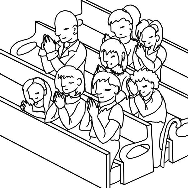 Sketches Of People Praying Coloring Pages