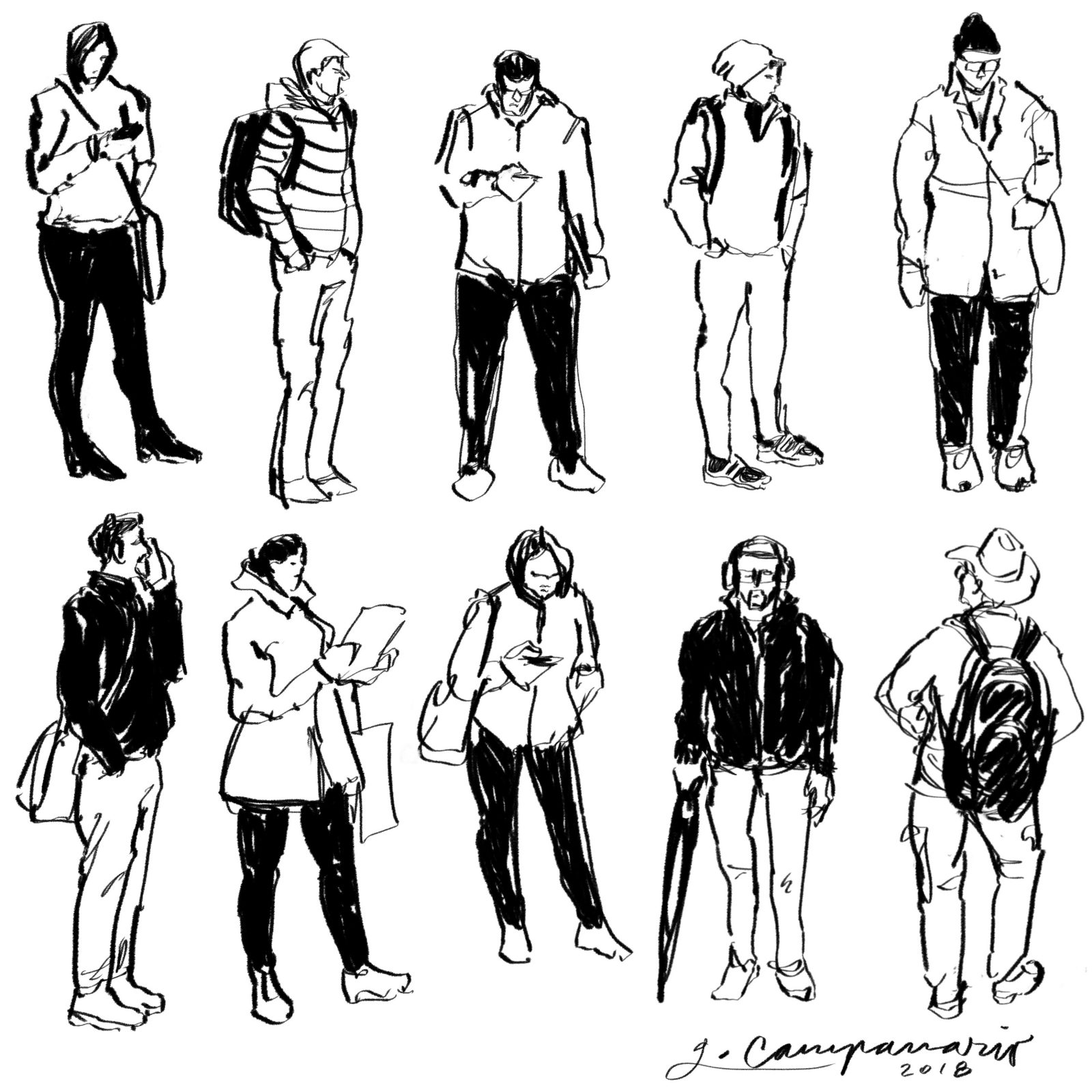 People Standing Drawing at GetDrawings Free download