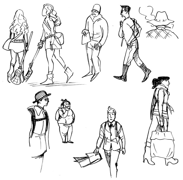 People Standing Drawing At Getdrawings 