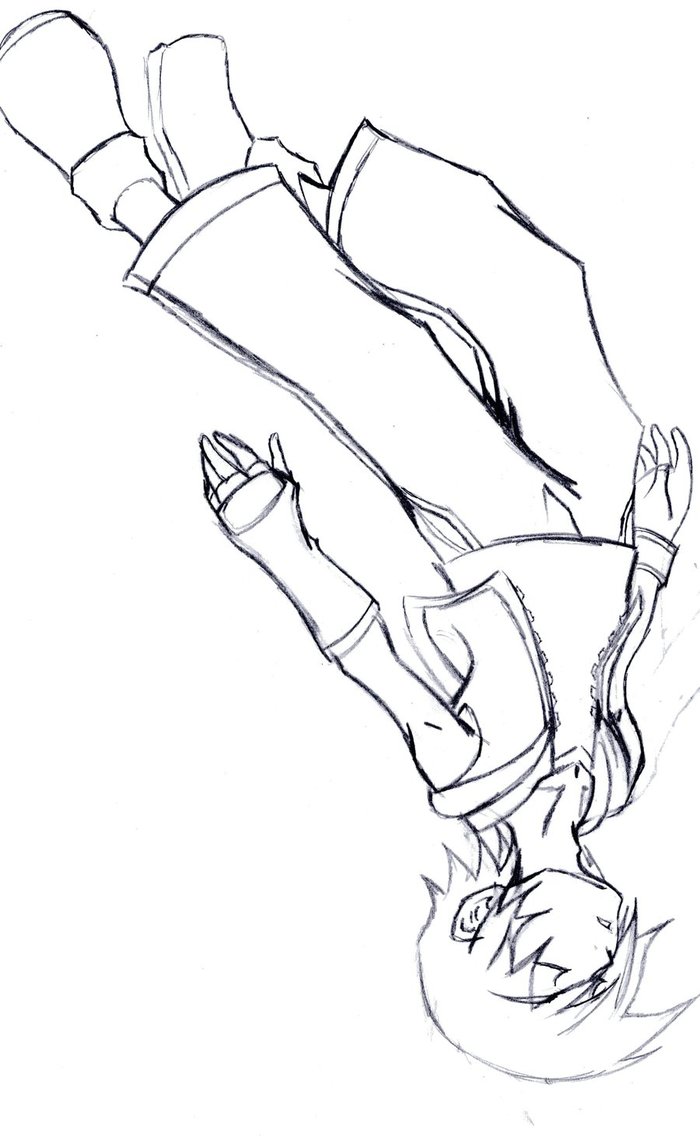 Poses Drawing Anime Falling Template.