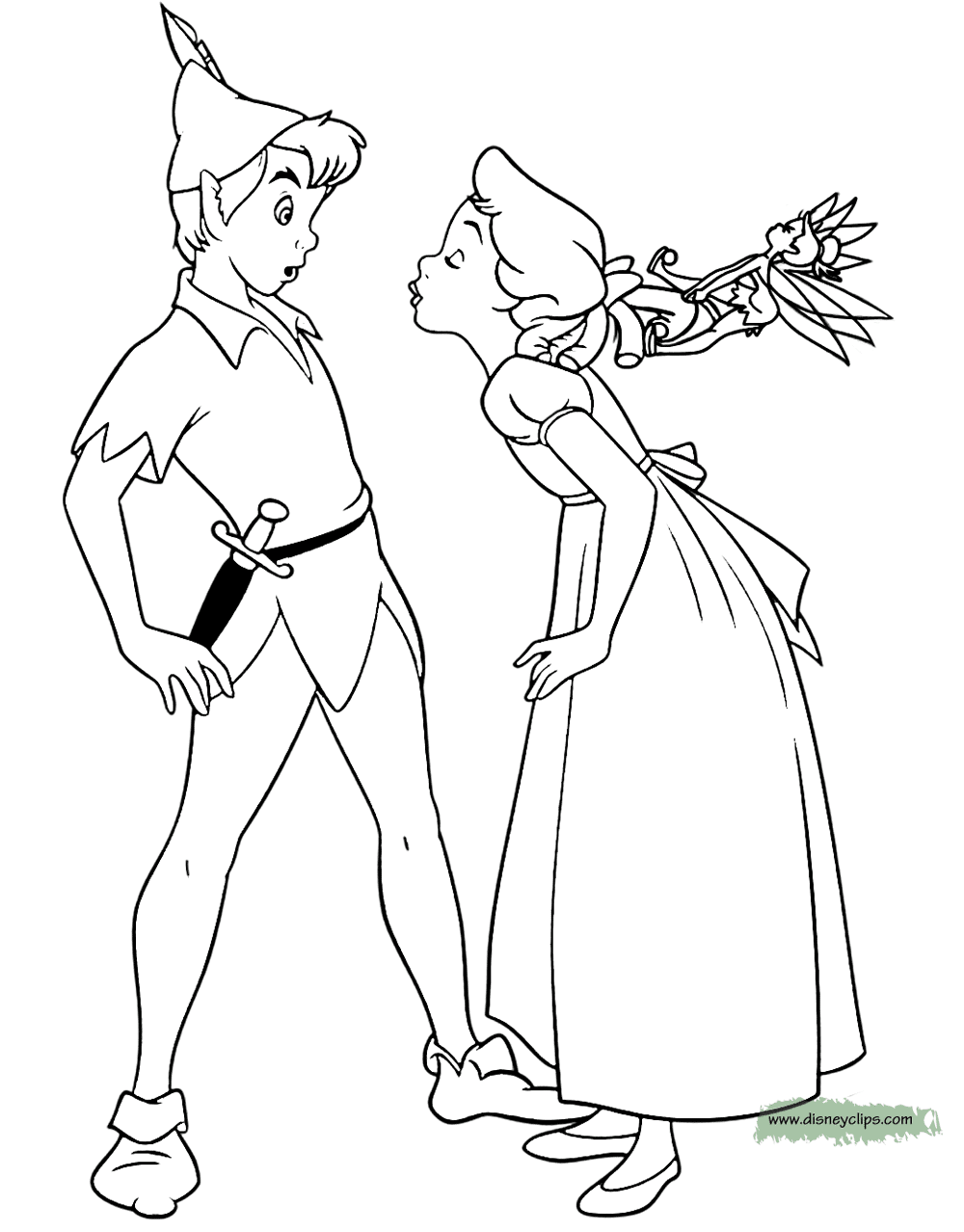 Peter Pan And Wendy Coloring Page Disney Coloring Pages Peter Pan My