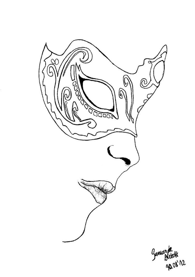 phantom of the opera mask drawing