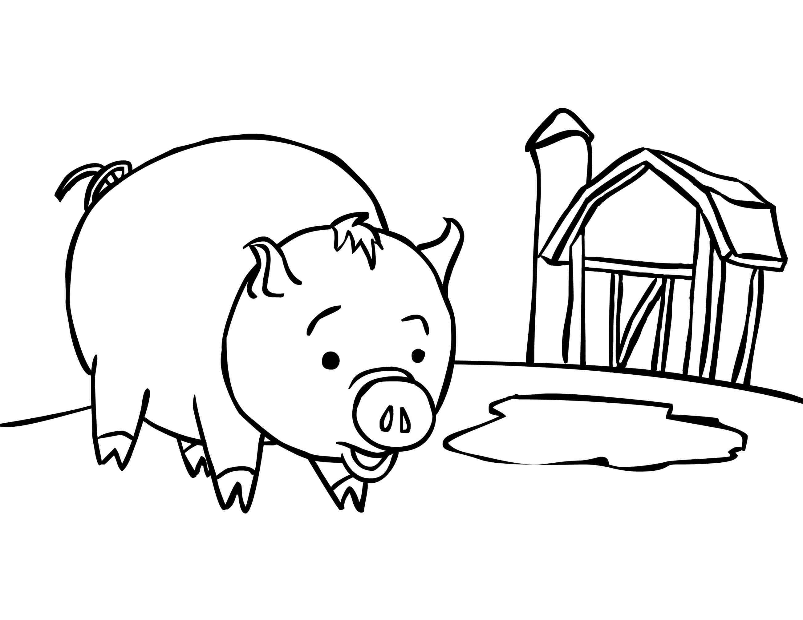 Pig Outline Drawing at GetDrawings | Free download