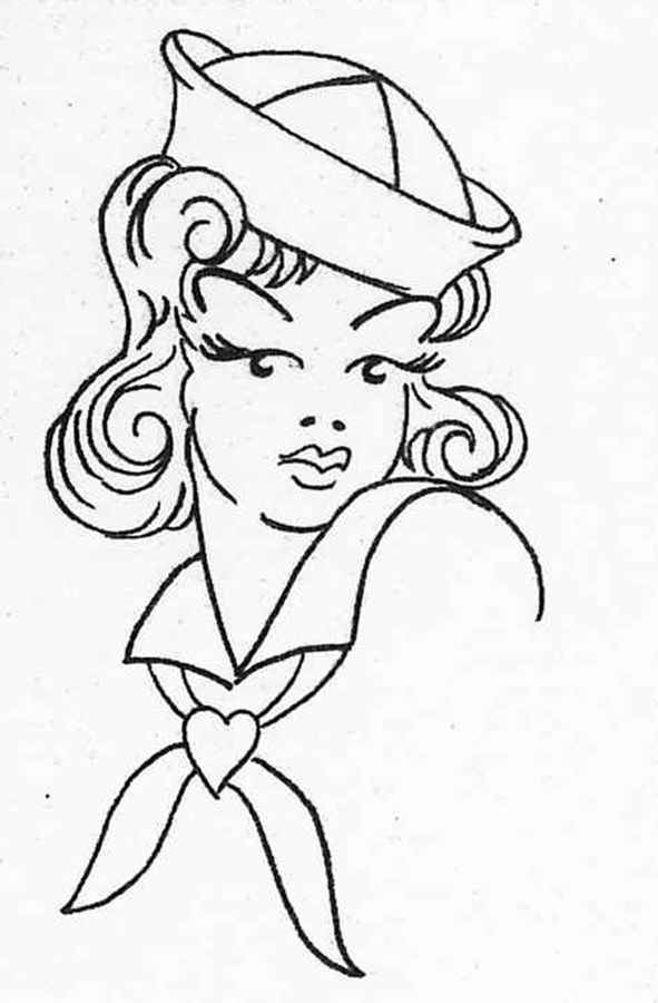 Pin Up Face Coloring Coloring Pages