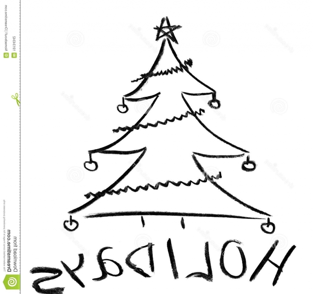 1024x963 Christmas Tree Sketch Pencil Drawing Christmas Tree Pencil Drawing